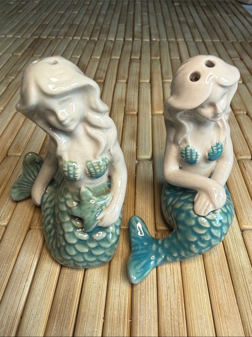 Ceramic Mermaid Salt and Pepper Shaker Set